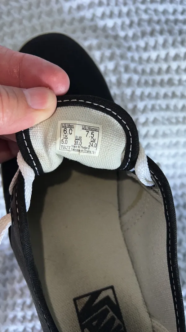 Vans Unisex Black And Gray Canvas Sneakers - Image 6