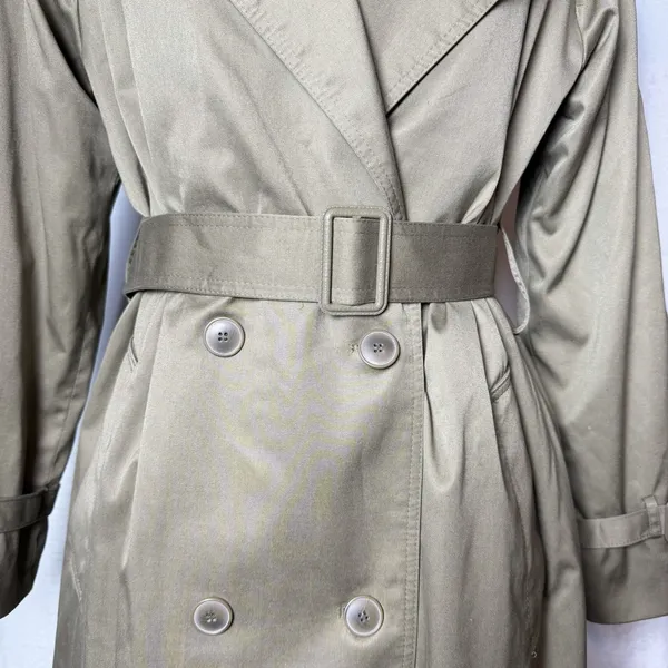 Vintage Worthington Made in Poland Long Double Breasted Trench Coat Women's 8 - Image 3