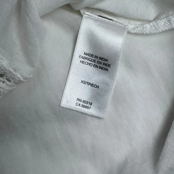 Lucky Brand Embroidered Cotton Blouse White XS Romantic Boho Prairie - Image 11