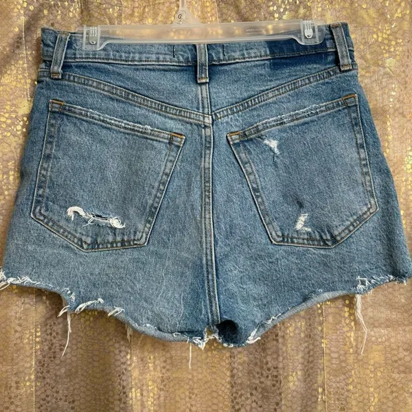 Abercrombie & Fitch Distressed High Rise Curve Love Mom Shorts 6/28 - Image 2