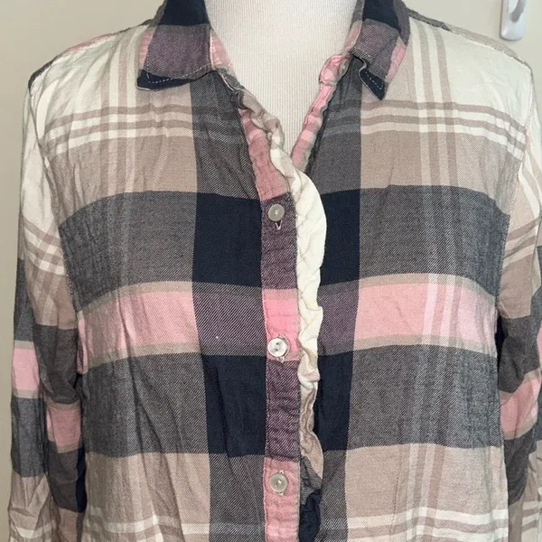 5/$30 🎈 Aerie large plaid button down shirt - Image 2
