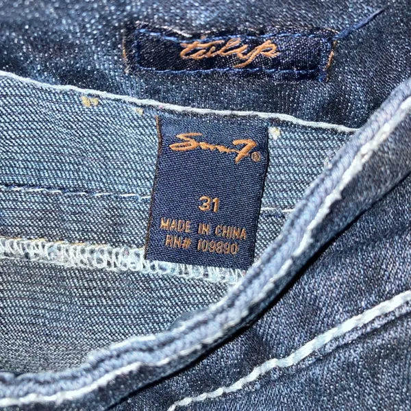 Seven 7 Bootcut Jeans‎ Women 31 Low Rise Thick Stitch Western Festival Y2K Biker - Image 11