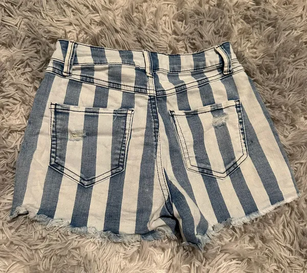 Striped Jean Shorts Multi - Image 2