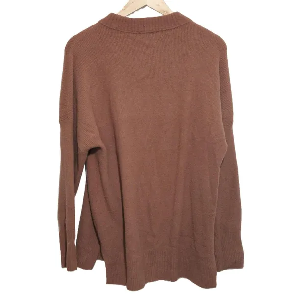 Abercrombie & Fitch Soft AF Brown Ribbed Long Sleeve Crew Neck Sweater Sz Medium - Image 2