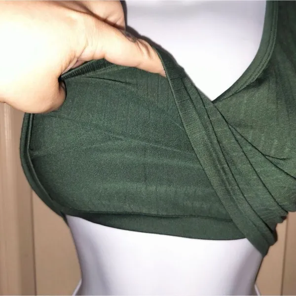 Aerie green crop top Aerie Ribbed Seamless Tank Bralette size S - Image 6