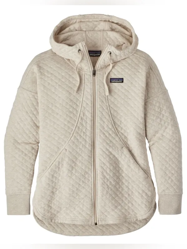 PATAGONIA Women's Cotton Quilt Hoodie Hethered Beige - Image 3