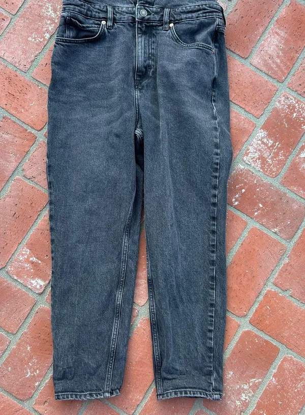 Free People Black Denim Overalls Size 30 - Image 4
