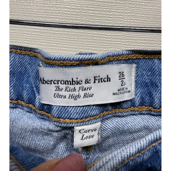Abercrombie & Fitch Jeans Women 26/2R The Kick Flare Ultra High Rise‎ Curve Love - Image 3