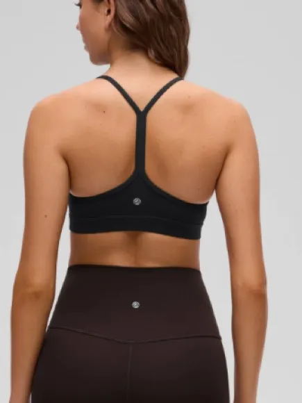 CRZ YOGA Butterluxe Y Back Spaghetti Thin Strap Sports Bra, Black, XS, NEW - Image 2