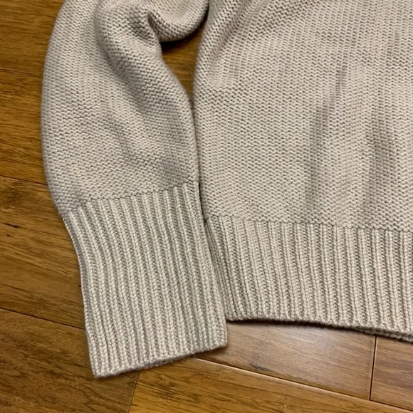 Jun & Ivy Turtleneck‎ Sweater Womens Small Beige Striped Knit Pullover Neutral - Image 3