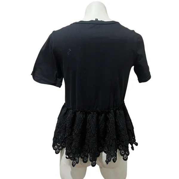 Endless Rose Womens T-Shirt Size S Black Short Sleeve Crew Neck Lace - Image 2