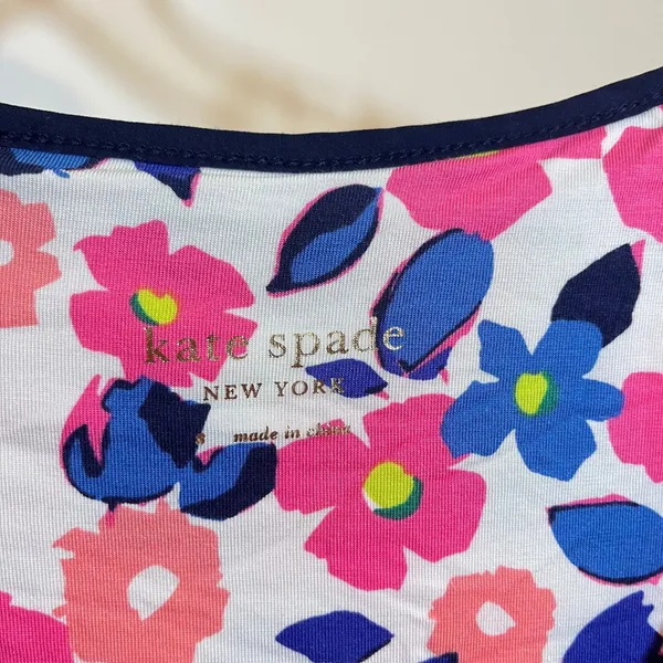 Kate Spade Pajama Set‎ Multi Color Floral Ruffle Trim Womens Small NWT - Image 4