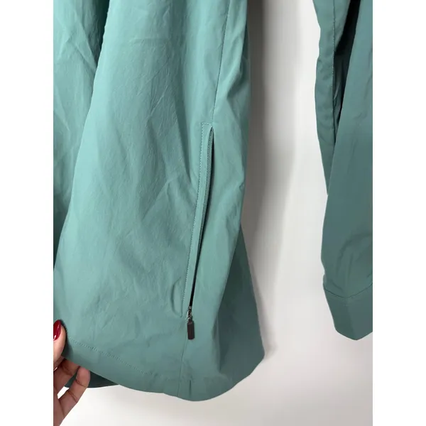 Athleta Advantage Poplin Top Women’s M Green Half-Zip Lightweight Tunic Jacket - Image 7