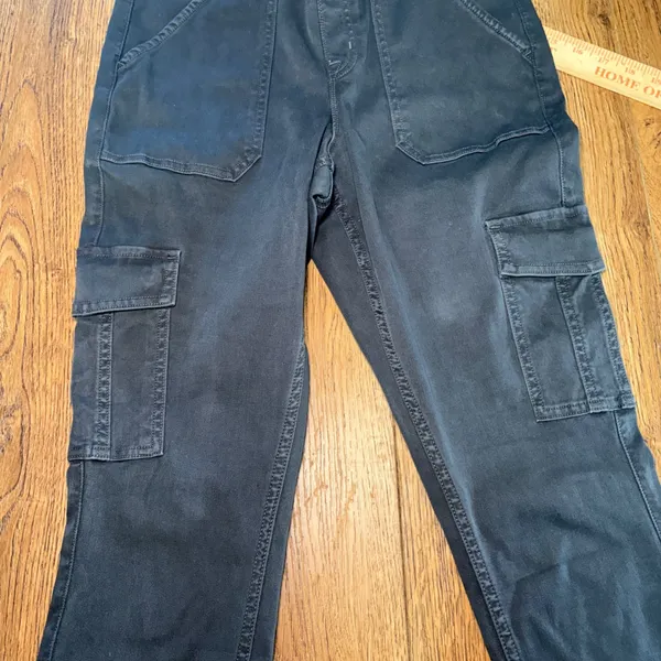 Spanx Gray Cargo Skinny Pants Stretch Twill Womens Size Large Tall Elastic Waist - Image 8