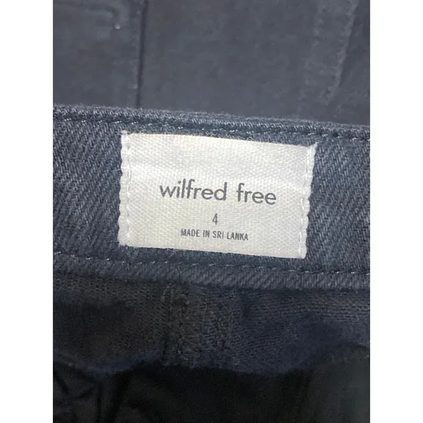 Aritzia Wilfred Free Women Black High Rise Straight Leg Loose Denim Jeans Size 4 - Image 5