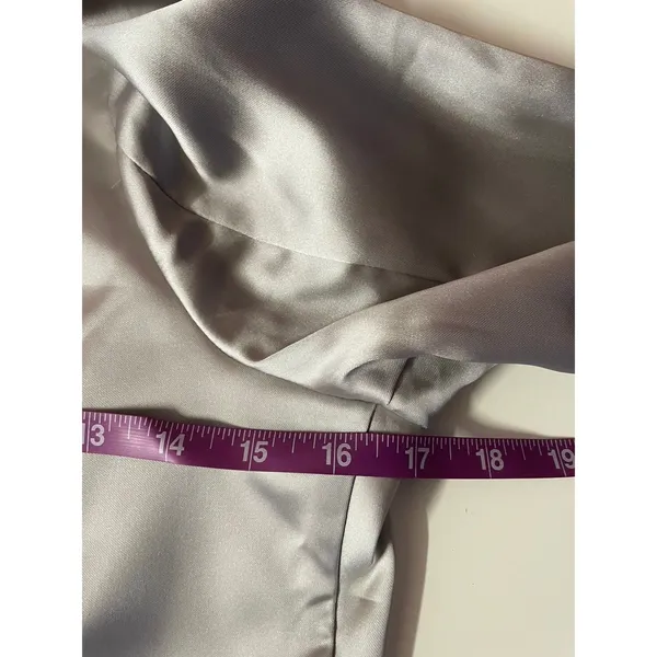 Wild Fable Silver Satin Bell Sleeve A-Line Mini Dress Size M - Image 4