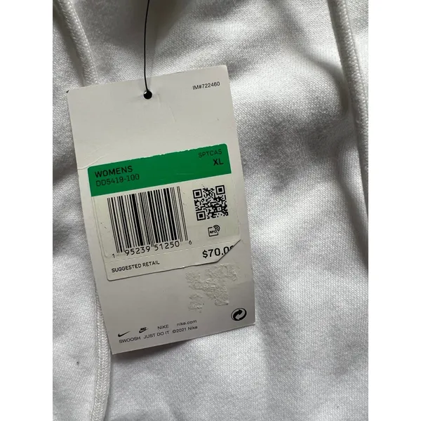 Nike Air Women’s oversized loose fit joggers XL white and gray with swoosh New - Image 2