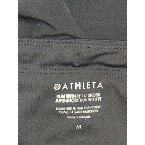 Athleta Run With It 14" Skort Black Athletic Running Tennis Skirt Women Medium - Image 3