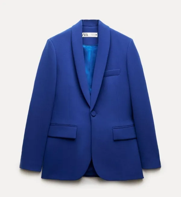 Fitted Tuxedo Blazer Collection Ss24 Bluish Collection Flared Pants Set Small - Image 5