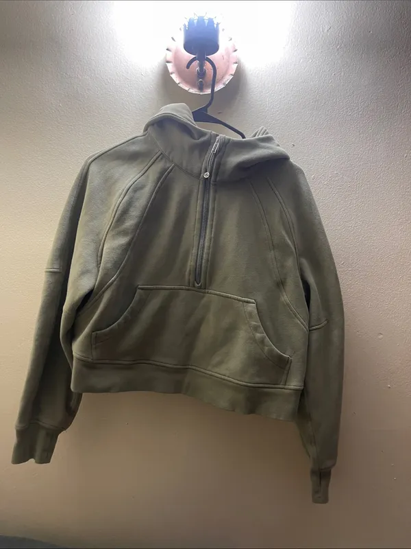 Lululemon Scuba Oversized 1/2 Zip Hoodie Rosemary Green - Image 6