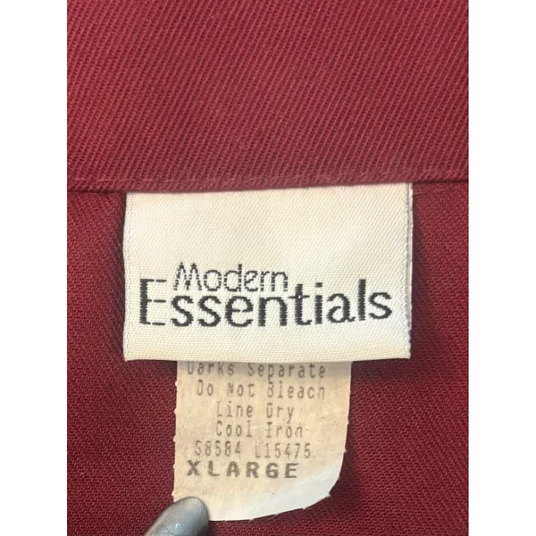 Modern‎ Essentials Blazer XL Burgundy Vintage 3/4 Sleeve One Button Professional - Image 2