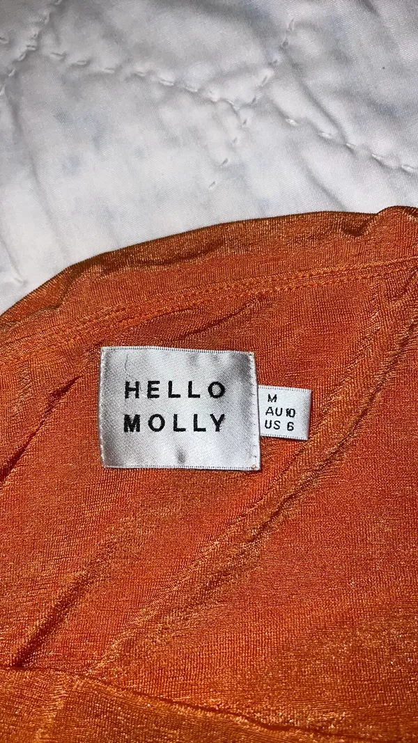 Orange Bodycon Hello Molly Dress - Image 2