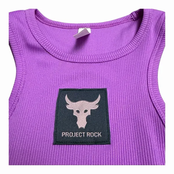Under Armour Project Rock Womens‎ Ribbed Tank Top Size Small Purple Lilac - Image 7