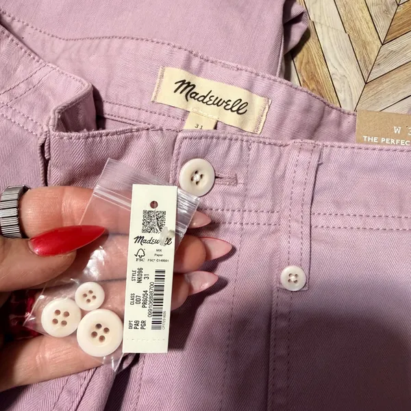 Madewell Perfect Vintage‎ Wide-Leg Pant Women 31 Grape High Rise Utility Edition - Image 9