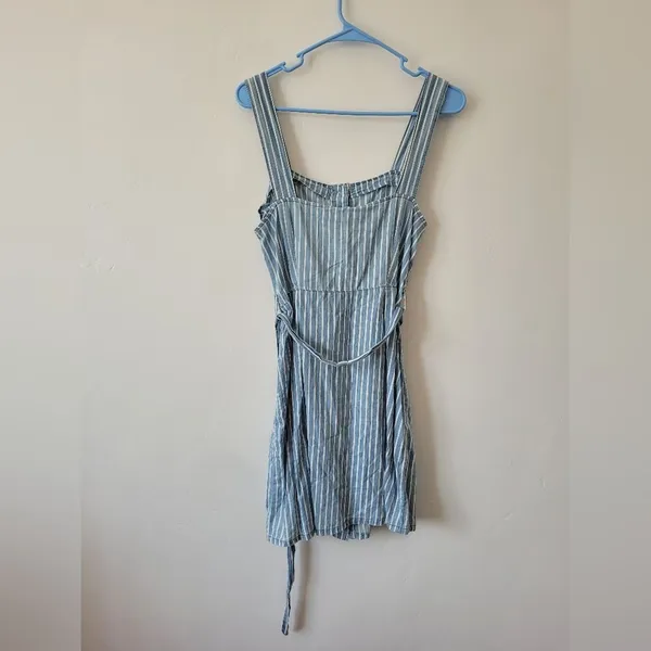 Urban Bliss 100% Cotton Striped Pinafore Dress Seersucker Retro Festival Size 6 - Image 6