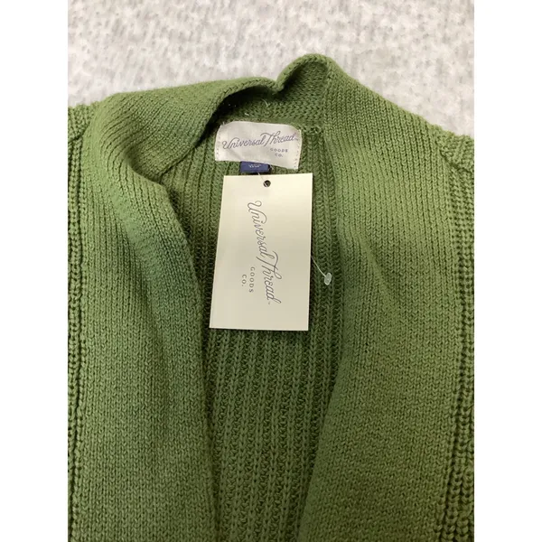 Universal Thread Womens Green Cotton Shaker Knit Open Front Cardigan Sweater M. - Image 2