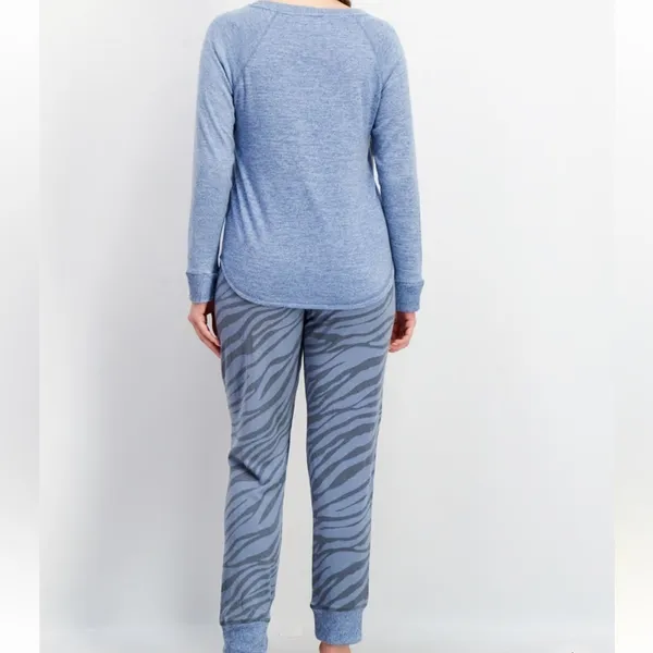 Karen Neuburger 3 Pieces Textured Pajama Set, Blue - Image 5