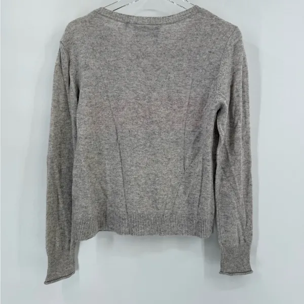 BROWN ALLAN wool and cashmere gray crew neck sweater size medium‎ - Image 2