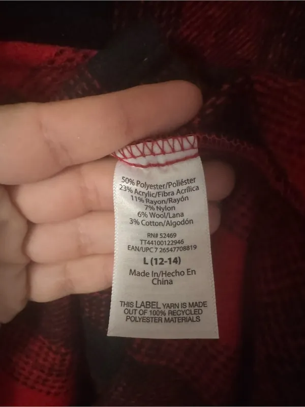 Time and Tru Red Black Buffalo Plaid Shacket Shirt Jacket Women's NWT Size L - Image 6