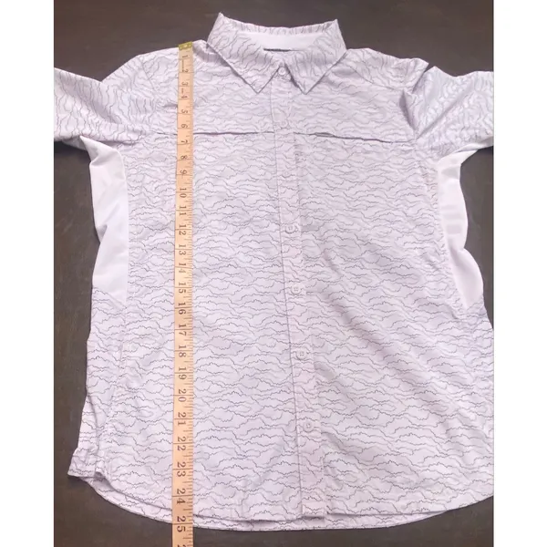 REI Co-op Sahara Shirt Small UPF Fishing Hiking Lilac Topographic Print Gorpcore - Image 9