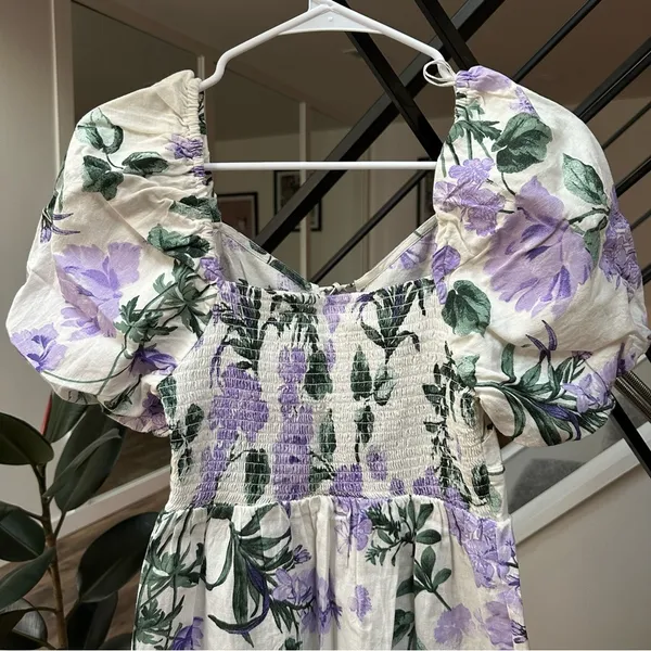 River Island floral midi dress in light purple size S (US 6) - Image 3