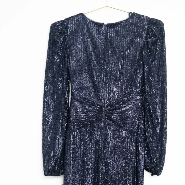 Aqua Formal - Navy Sequin‎ Twist-Front Gown - Image 3