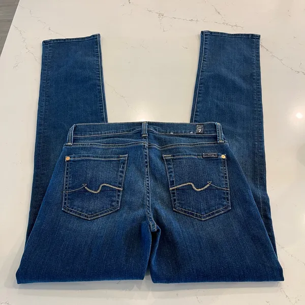7 for all mankind Straight Leg Jeans Size 28‎ - Image 4