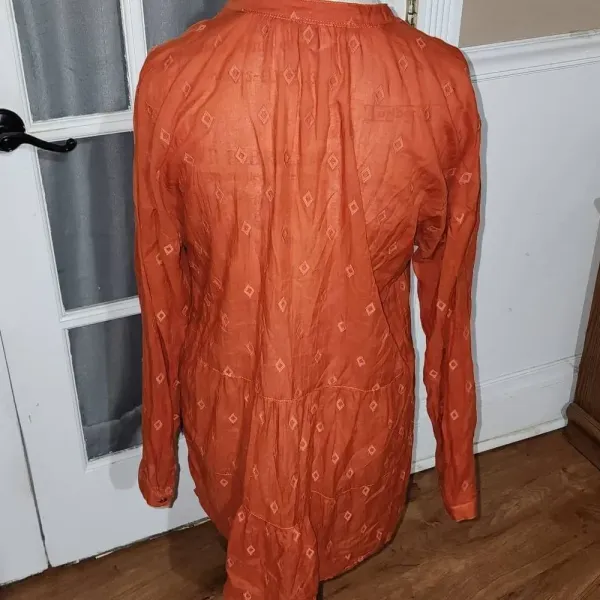 Pilcro Anthropologie Womens Orange Tunic Shirt Blouse Medium‎ - Image 2