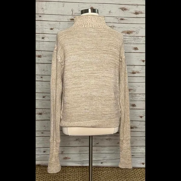 GAP marled mock neck cotton cable knit sweater Size XL - Image 4