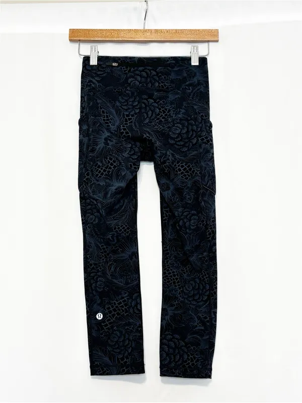 Lululemon Speed Up Crop 21" Nouveau Mach Blue Black Legging size 2 - Image 5