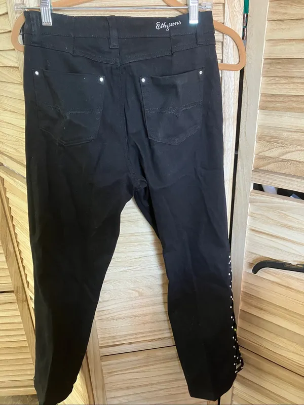 Ethyl Classic Black Studded Pocket Jeans 6 - Image 9