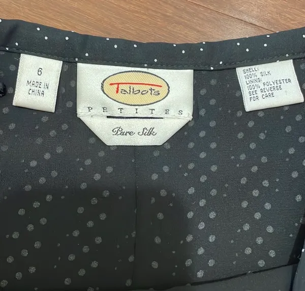 Talbots Silk Black White Dot skirt - Image 2
