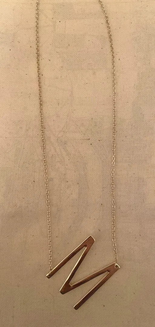 M Letter Necklace Silver - Image 2