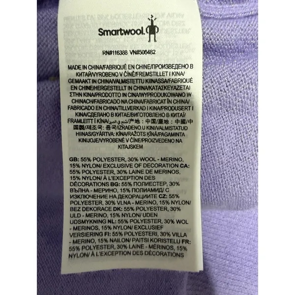 Smartwool Edgewood Colorblock‎ Crew Sweater Ultra Violet Women's Size Small - Image 9