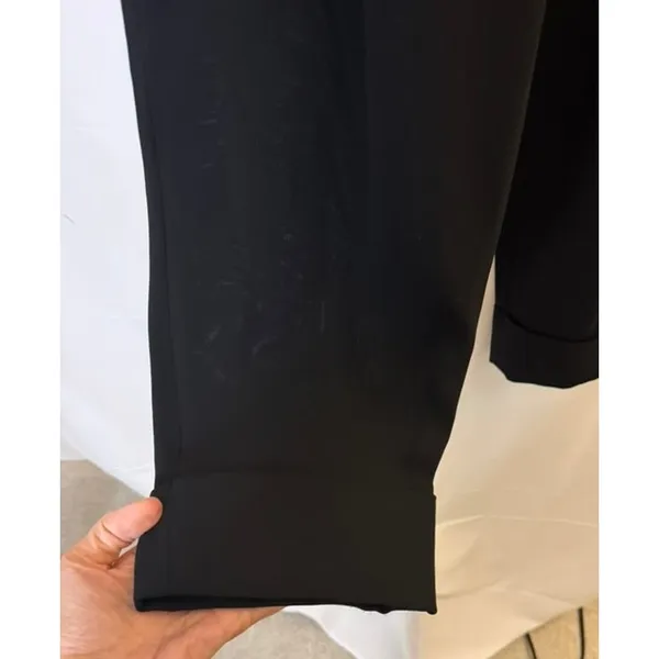 COS Black High Rise Pleated Cuffed Trousers Size 4 Minimalist Career Wear - Image 8