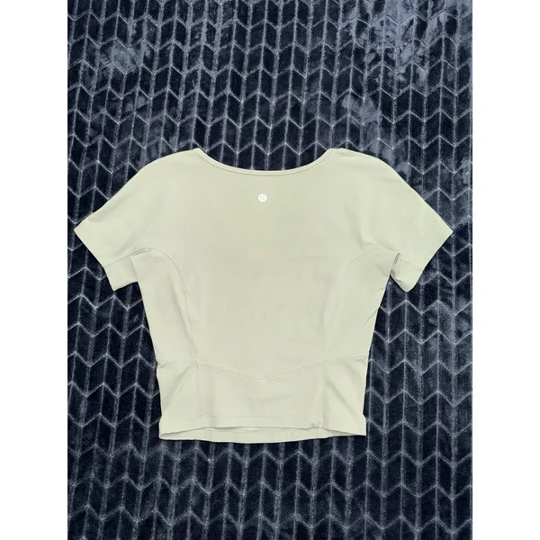 Lululemon Women's Align Tee Green Slim Fit Cropped Length Nulu Size 4 - Image 3