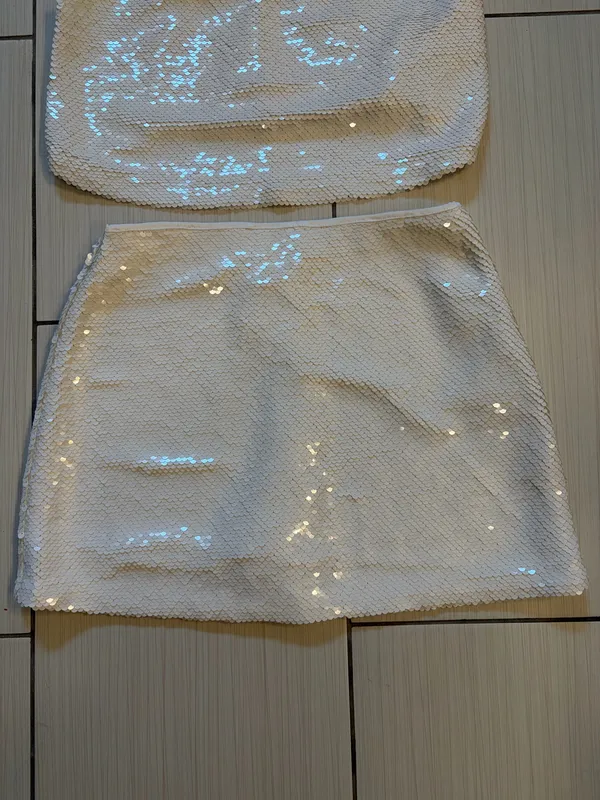 Abercrombie & Fitch White Sequin Set - Image 3