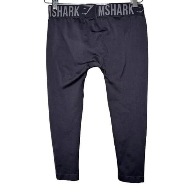 Gymshark Women’s Size M Black Training Workout Cropped Logo Waistband Leggings - Image 2