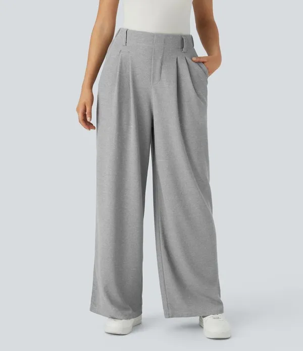 Halara Flex High-Waisted Side Pocket Wide-Leg Work Pants - Image 2