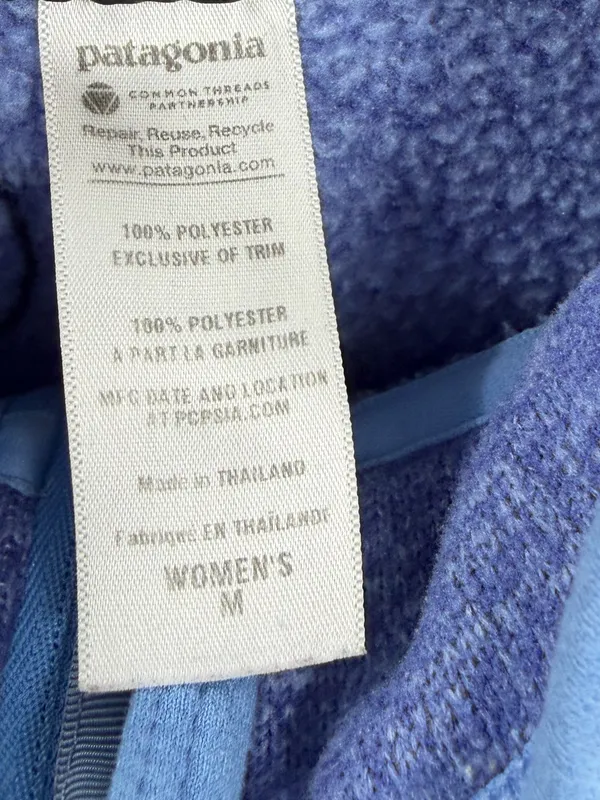 Patagonia Better Sweater 1/4 Zip Fleece Women M Hawthorne Blue 25616 - Image 7